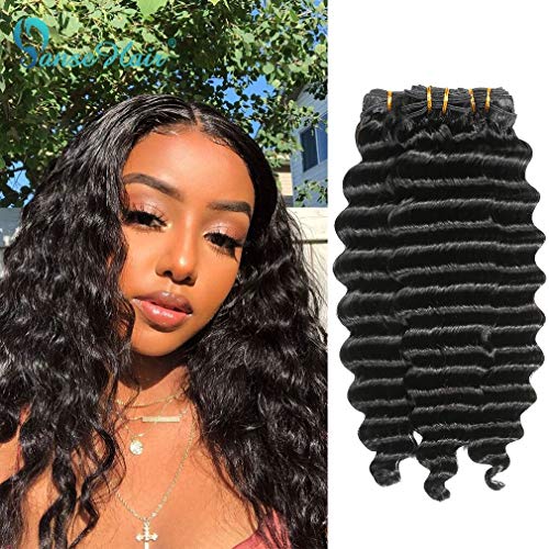 3 Bundles Brazilian Virgin Hair Deep Wave 18 20 22Inch 10A Remy Human Hair Brazilian Deep Curly Hair Panse Hair Unprocessed Deep Wave Hair Bundles