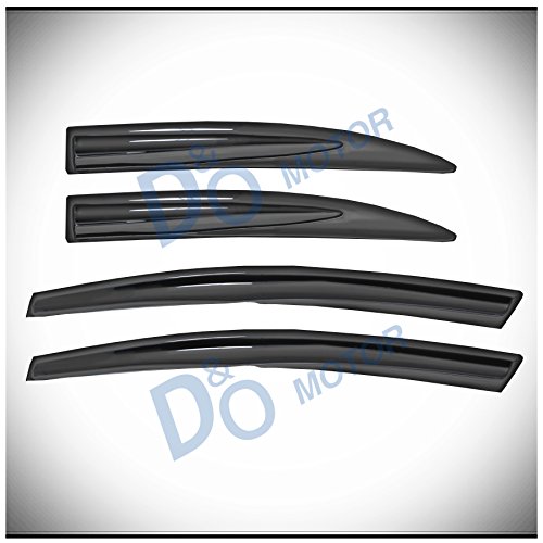 D&O Motor 4Pcs Jdm Mgen Style Front+Rear Smoke Sun/Rain Guard Outside Mount Tape-On Window Visors For 06-11 Honda Civic 4-Door Sedan #TOP1