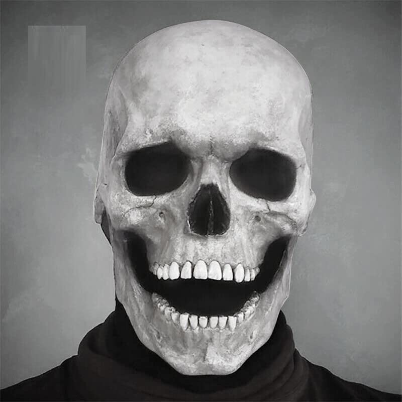 HoitoDeals B Design Halloween Full Head Skull Mask With Fixed Jaw Scary Horror (1Pcs)