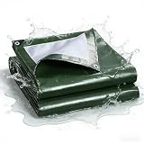 Telone Occhiellato 200 x 400 cm Antistrappo Impermeabile Telo Telone Occhiellato Super-Resistente per Esterno, Giardino, Gazebo, Campeggio, Piscina, Barche, Legno, Army Green