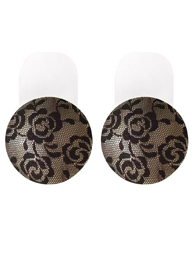Black Color Silicone Lace Lifting Pasties Covers | Size : One size-image-20