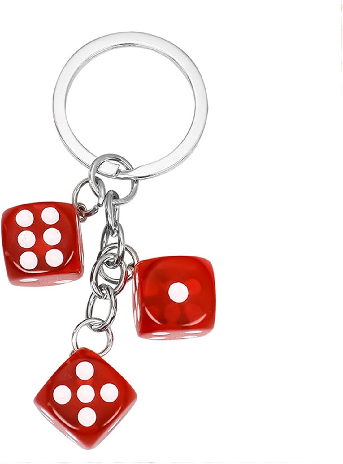 Dice Keychain Colorful Resin Dice Cube Key Chain for Women Bag Purse Wallet Car Keyring Jewelry