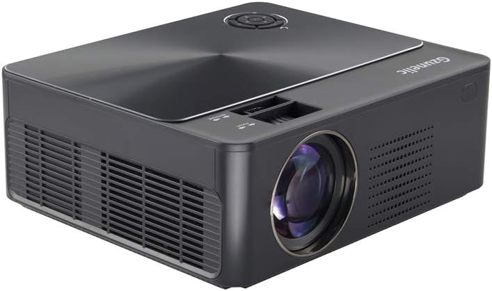 8500 Lumens Native1080p Projector, Gzunelic Home Theater Full HD Projector ,80,000 hours LED Lamp Video Proyector built in 2 Stereo Speakers with 2 HDMI USB AV VGA Audio Connections