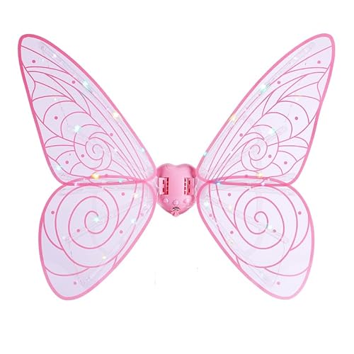 cojodopo Pet Glowing Wings, Electric Butterfly Wings with LED Lights and Music for Pet Dog Girls Halloween Cosplay Party Dress Up (Butterfly Wings)