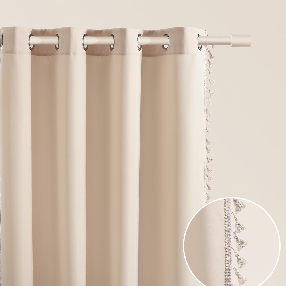 ROOM99 Lara Curtain with Silver Eyelets, 140 x 260 cm, Width x Height, Semi-Transparent Sliding Curtains