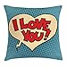 Housse De Coussin Pop Art Style Rétro Bande Dessinée Amour Bulle Graphique Dessin Animé Taie Coussin Rétro Taie D Oreiller pour Jardin, Canapé, 45X45Cm