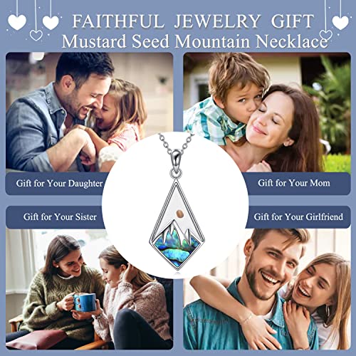 Aoboco Mustard Seed Necklace 925 Sterling Silver Faith Mountain Pendant Jewelry Christian Jewelrygift For Women Girls #TOP4