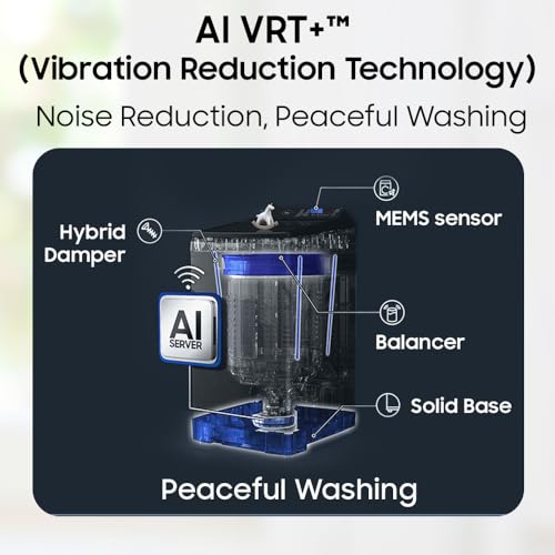 Image of Samsung Smart Choice 10 Kg, 5 Star, AI Wash, AI Energy Mode, Wi-Fi, Ecobubble, AI VRT+, Soft Closing Door, Digital Inverter, Fully-Automatic Top Load Washing Machine (WA80F10E2LTL, Lavender Gray)