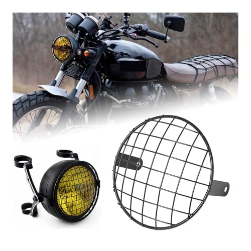 Couvercle protection grille phare moto finition acier robuste - 2