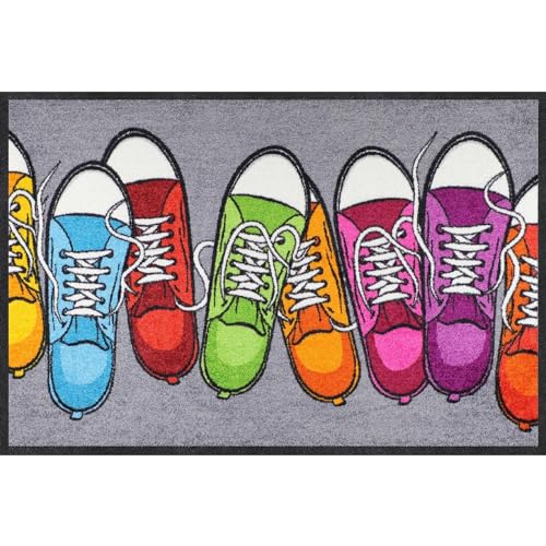 Salonloewe Fußmatte Bunte Turnschuhe 050x075 Fußabtreter außen Hauseingang Schmutzfangmatte...