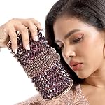 Boutique De FGG Sparkly Crystal Clutch Purse for Women Evening Bags with Spikes Wedding Party Rhinestone Clutch Handbag,Mini