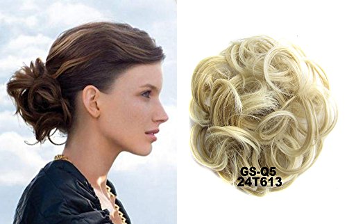 HI GIRL 30g Updo Hairpiece Ponytail Bun Extensions Scrunchy Synthetic Bun Wavy Curly Messy Hair Donut Hair Chignons Hair Piece Wig #24T613