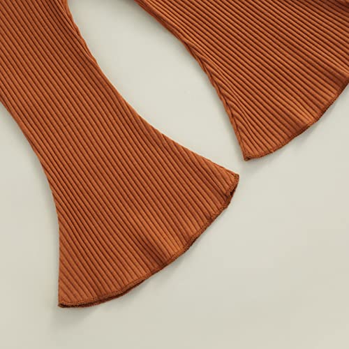 image for Rarjuiey Infant Kids Baby Girl Ribbed Ruffle Bell Bottom Flare Pants S