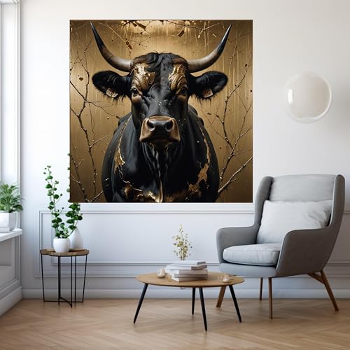 Impression sur toile taureau noir décorative pour mur de bureau moderne - 3