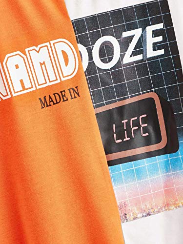 Shein Women's Color Block Short Sleeve Asymmetrical T Shirts Graphic Printed Tee Tops Medium Orange #TOP2