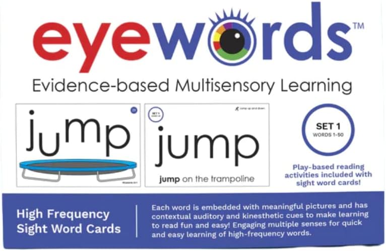 Multisensory Sight Word Phonics Flash Cards - Kinesthetic Learning Approach, Set #1, Words 1-50