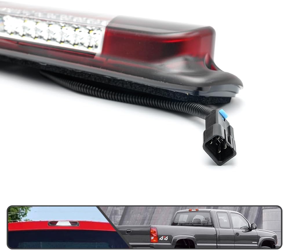 LED Third Brake Light for Chevy Silverado GMC Sierra 1500 2500 3500 1999-2006 3rd Brake Lights Rear Center High Mount Stop Lamp Roof Cargo Lights Red Lens
