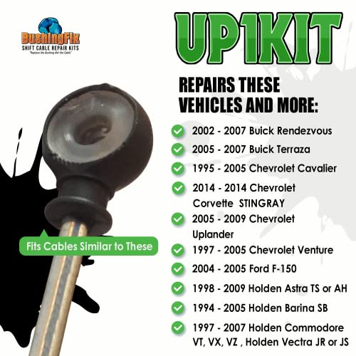 Bushingfix UP1KIT Transmission Shift Cable Bushing Repair Kit, Shifter Cable Kit Fits Ford, Chevy, Buick, And More, Automatic Transmission Shift Cable Replacement Bushing thumb #3