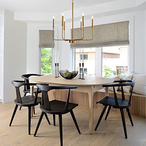 Gold Chandelier For Dining Room, 6-Light Farmhouse Modern Chandelier Pendant Lights Kitchen Island, Rustic Industrial Metal Candle Hanging Light Fixtures For Bedroom, Foyer And Living Room #TOP5