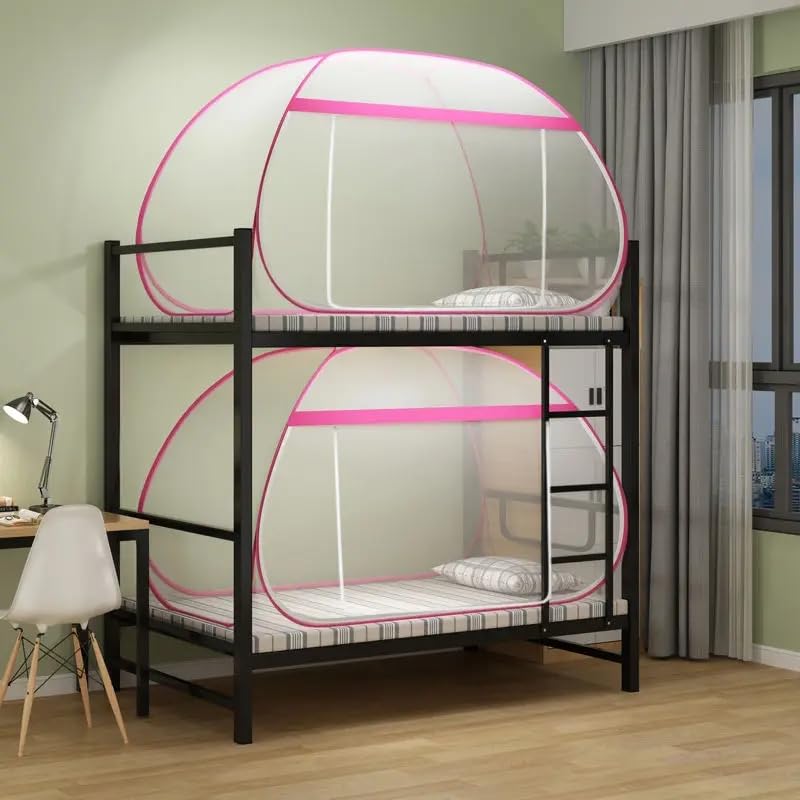Zanzariera pieghevole rettangolare per letto singolo da 0,9 x 1,9 m, per letto singolo, per dormitori, letti a castello, zanzariera, rettangolare, con fondo pieno