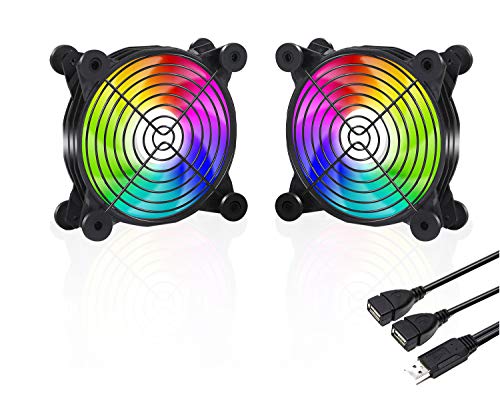 最安値 Uphere 1mm Usb 冷却ファン 虹色 Pcケースファン 静音タイプ 1600prm 2本1セット U16 2 の価格比較
