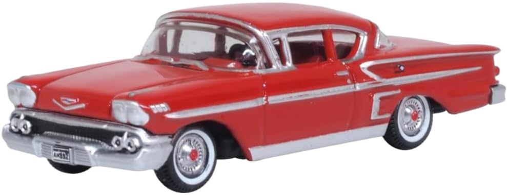 Oxford Diecast 1958 Chevy Impala Sports Coupe Rio Red 1:87 Scale 87CIS58003