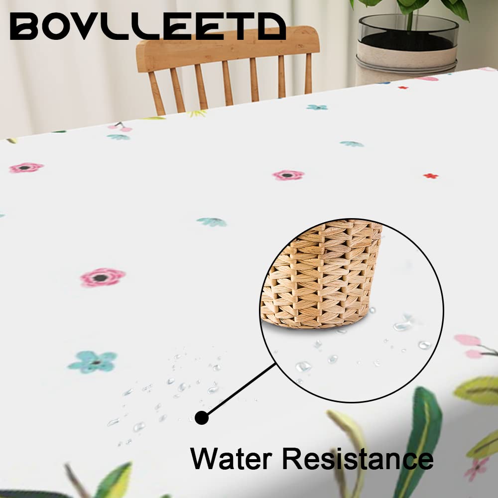 Elegante mantel floral de 274 x 178 cm, impermeable, rectangular, para comedor, diseño de flores pintadas a mano, mantel lavable y duradero para protección de mesa de cocina y comedor
