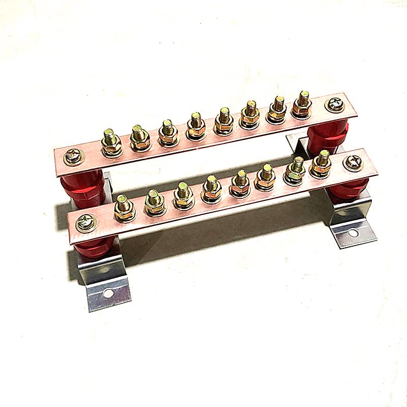 Wiring Connecting Terminals - 1pcs 3 * 30 * 250MM Double Row T2 Copper bar equipotential Machine Room grounding Copper Terminal