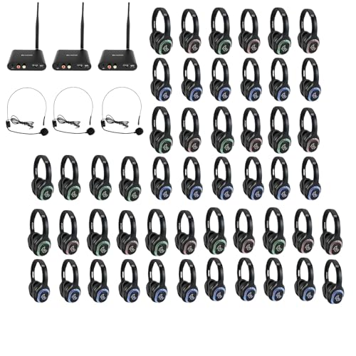 Retekess TA003 Silent Disco Headphones with 3 Mics, Hi-Fi...