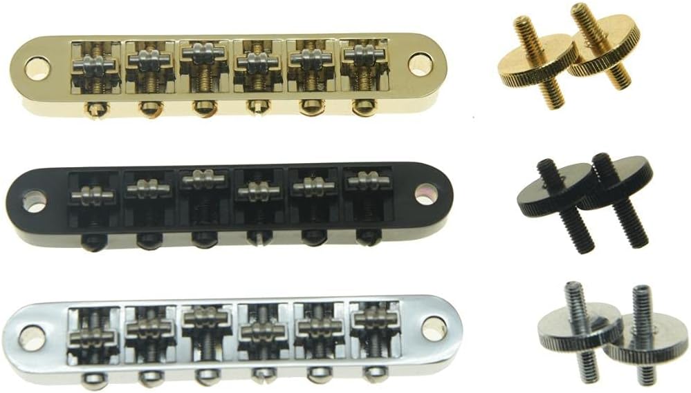 Dopro Black Guitar Roller Saddle Bridge Tune-O-Matic Bridge For USA Les Paul,SG,ES Dot,Gretsch Bigsby T-O-M with M4 Posts