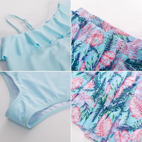 Image of GRACE KARIN Girls One Piece Swimsuits with Mesh Skirt Bathing Suit Swimwear 6-14Y