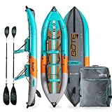 BOTE Zeppelin Aero 12 FT Inflatable Kayak Package Customizable for 1 Single Rider and 2 Person Tandem Rider Blow Up Family Friendly Fishing Hunting Multiple Colors