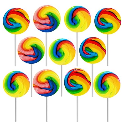 Rainbow Swirl Lollipop, Mixed Fruit Flavor, Individually Wrapped Pop, 1.5" Inch Swirl Pop (24-Pack)