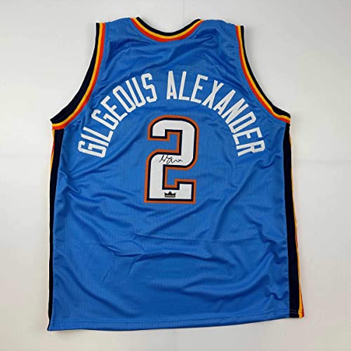 Facsimile Autographed Shai Gilgeous-Alexander SGA Oklahoma City Blue Reprint Laser Auto Basketball...