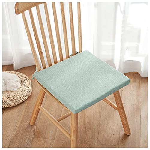 Coussin de chaise carré antidérapant vert clair 40cm avec liens de fixation