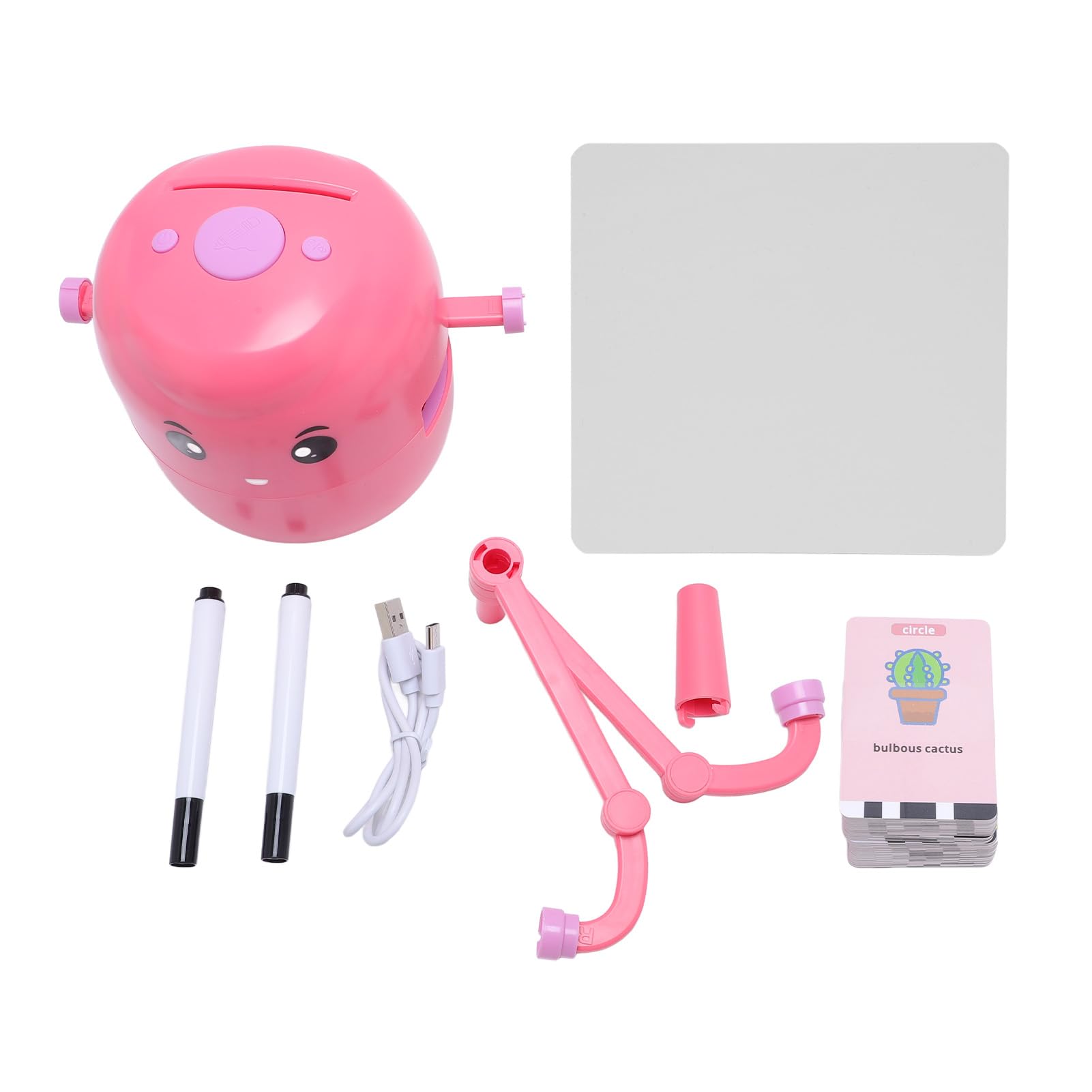 Robot de Pintura Inteligente, Iluminación de Arte 2400mAh Pintura Robot Automático para Niños (Rosa roja)