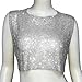 Women's Rhinestone Fishnet Tank Top Hollow Out Diamond Mesh Crop Top Punk Rave Festival Nightclub Vest
