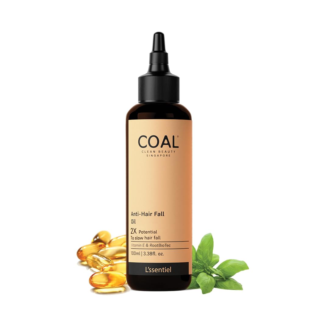 COAL CLEAN BEAUTY Anti-Hair Fall Oil | Vitamin E, Coconut Oil, Jojoba Oil, Almond Oil & RootBioTec | Controls Hair Fall & Regrows Hair Naturally | Men & Women | All Hair Types, 100 ml (Pack of 1)