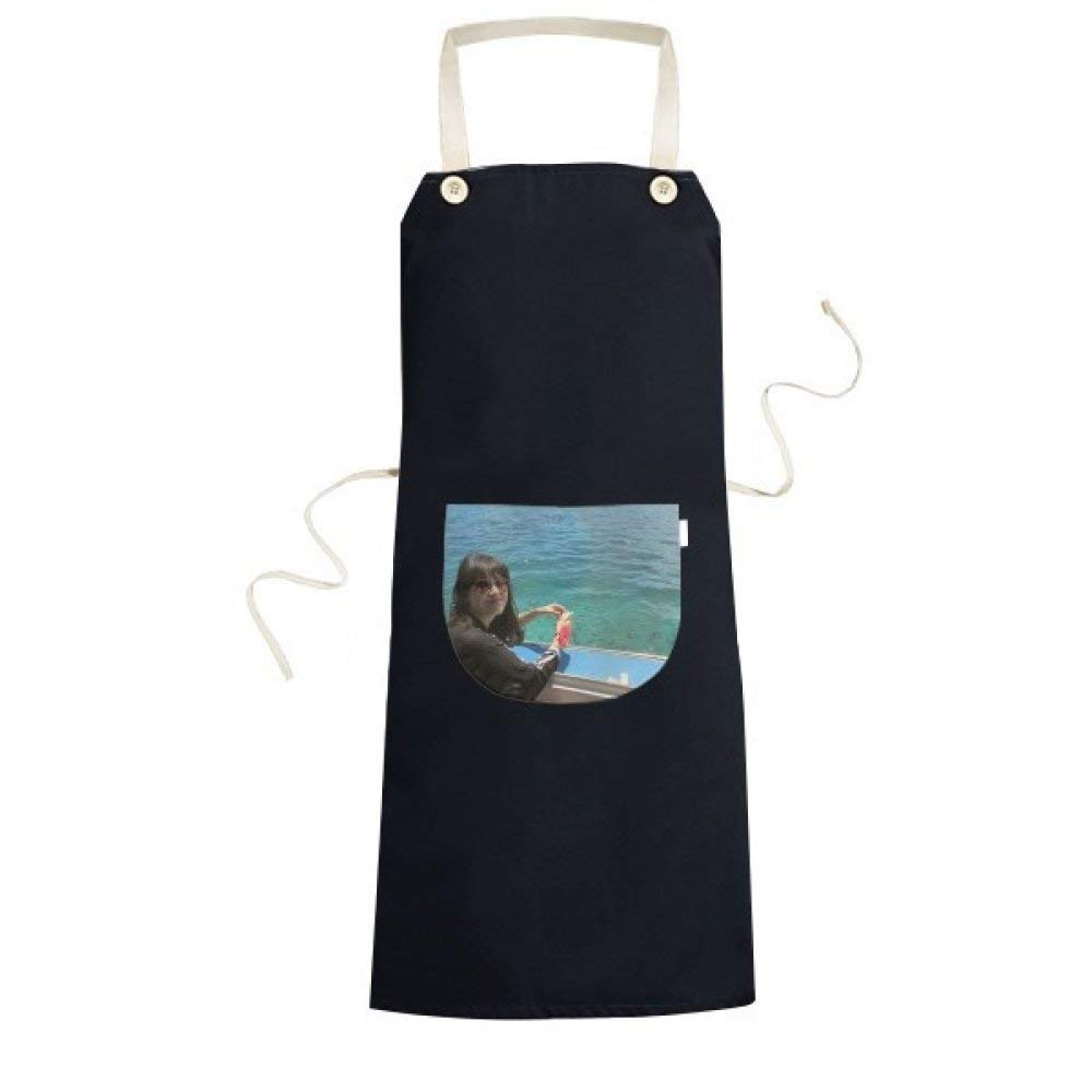 Tablier cuisine noir Boat Wave réglable pour cuisiner en famille