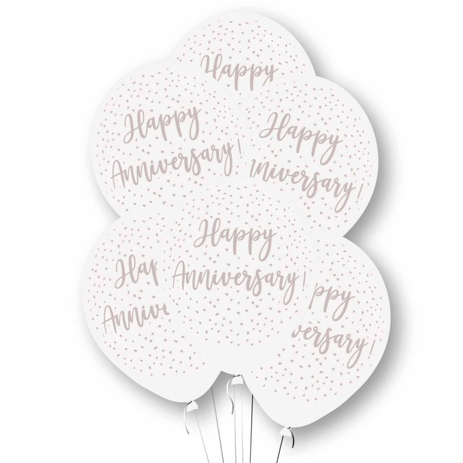 Amscan 9912773 Rtl Balln Pk6 27Cm Hppy Anniv