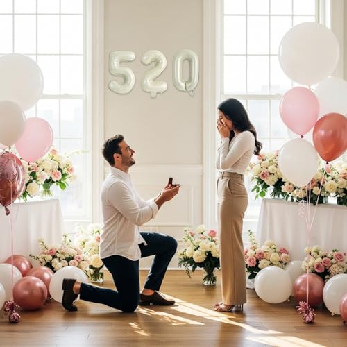 Image of TONIFUL 20Pcs Number Balloon 2 Set 16 Inch Cream White 0-9 Numbers Balloons | Small Custom Digital Mylar Foil Ballons for Boho Birthday Engagement Graduation Anniversary Baby Shower Party Decorations