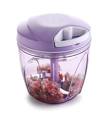 Riswat- i Handy Chopper| XL Vegetable Fruit Nut Onion Chopper| Hand Meat Grinder Mixer Food Processor Slicer Shredder Salad Maker Vegetable Tools (1000ml) (1) - Plastic,30 watts (1)