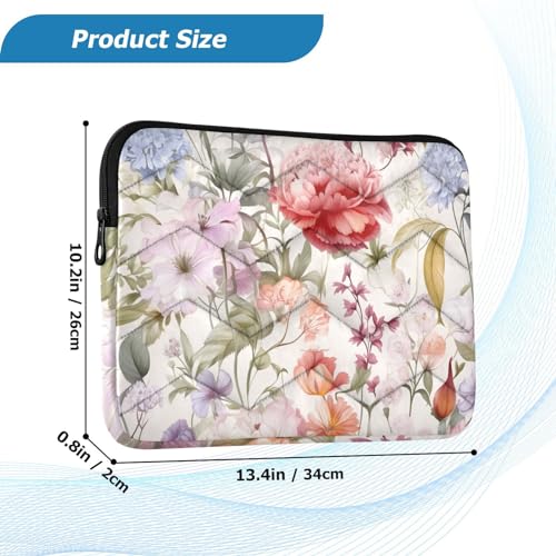 Funda para portátil 13-14 pulgadas con flores acuarela miniatura 3