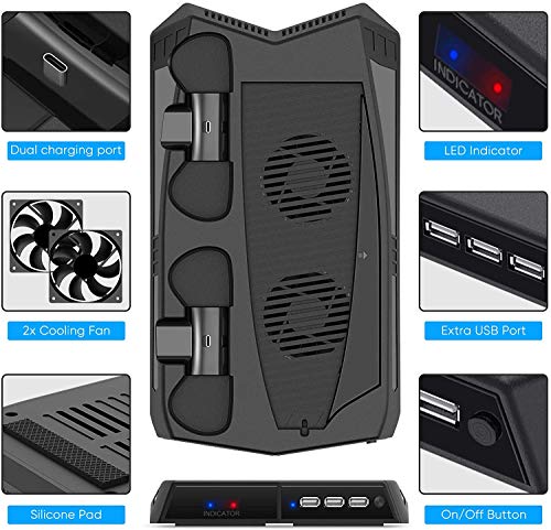 image for CXZ Vertical Stand Cooling Fan for Sony PS5 Console Ultra HD\\Digital 