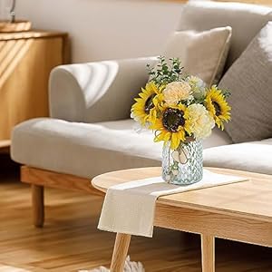 Fake Flowers in Vase,Artificial Sunflower Bouquets in Vase with a Flower Arrangement Holder,Table Centerpieces for Dining Room,Flower Centerpieces for Tables,Faux Flowers in Vase,Coffee Table Decor Fake Flowers in VaseArtificial Sunflower Bouquets in Vase with a Flower Arrangement HolderTable Centerpieces for Dining RoomFlower Centerpieces for TablesFaux Flowers in VaseCoffee Table Decor