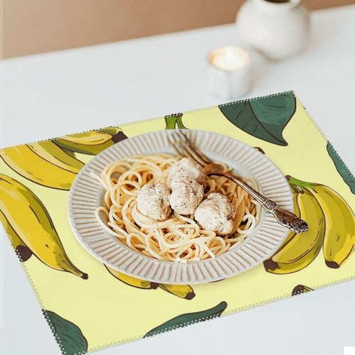 Set de table résistant à la chaleur et lavable au motif banane unique