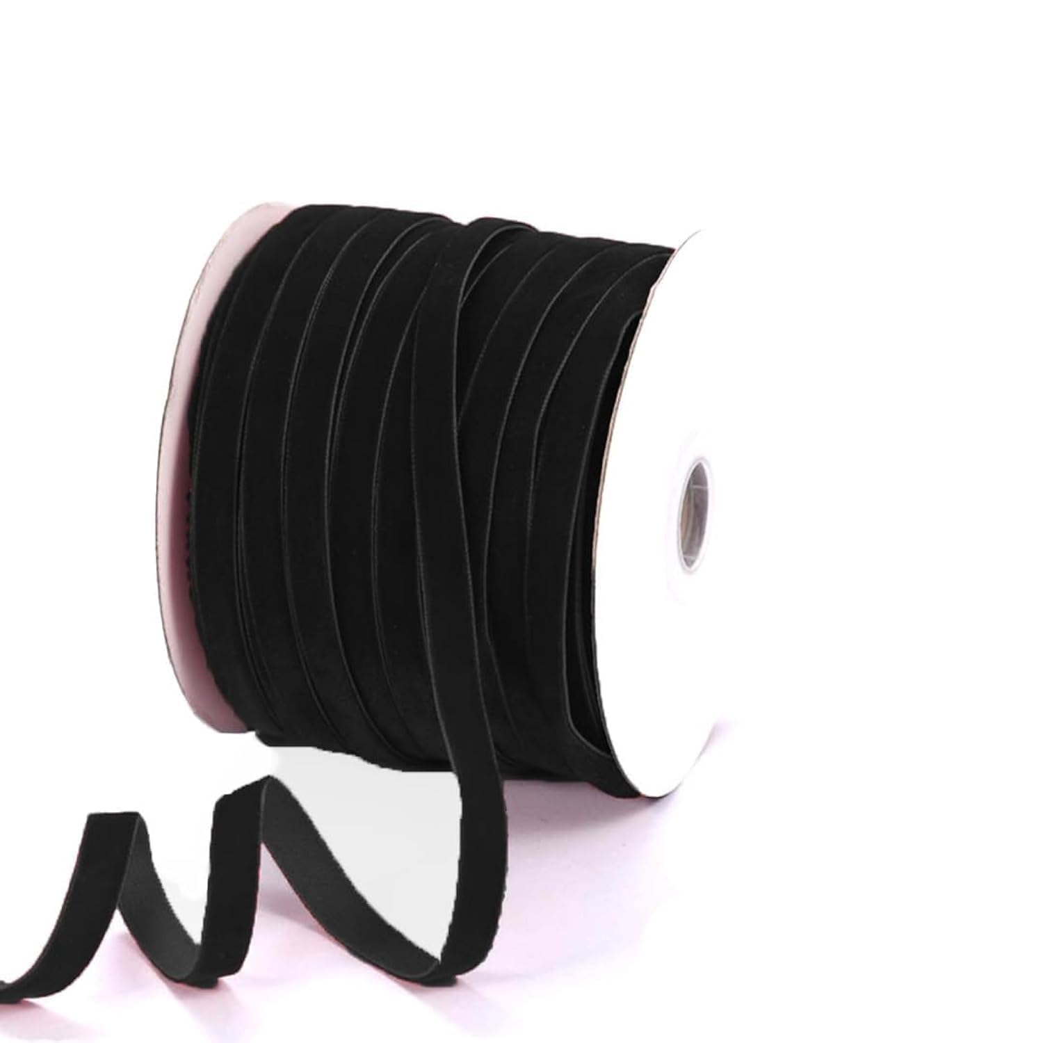 Velvet Ribbon 1/4" Width 50Yards Length Single Face Velvet Ribbon for Wedding, Ribbon for Gift Wrapping DIY Crafts (Black)