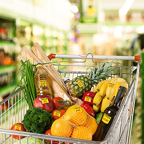 2464 Pieces Garage Sales Stickers Yellow Preprinted Pricing Labels Yard Sale Price Stickers In Bright Neon Colors, 22 Sheets #TOP4