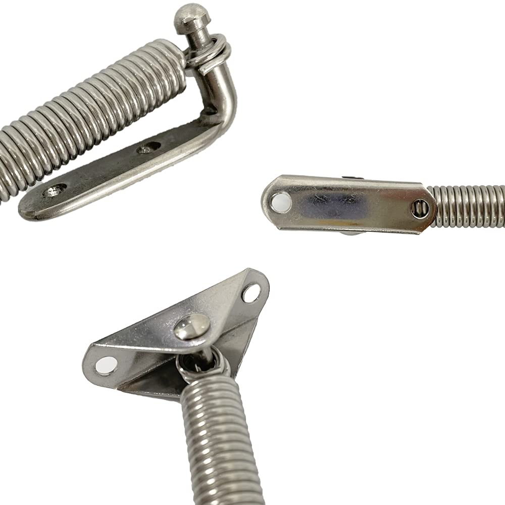 Support à ressort pour trappe en acier inoxydable avec boulon en U et plaque en forme de L pour couvercle de plaque, porte, couvercle, armoire, fenêtre, 20,6 cm ou 25,4 cm