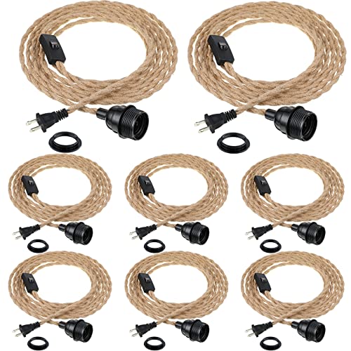 9 Pcs 15 Feet Pendant Light Cord, Plug in Pendant Light Cord Kit with Switch, Industrial Vintage Pendant Light Socket Set for E26 E27, Pendant Lamp Farmhouse, Retro Lamp Cable DIY by Tuanse - Used condition - US$33.62